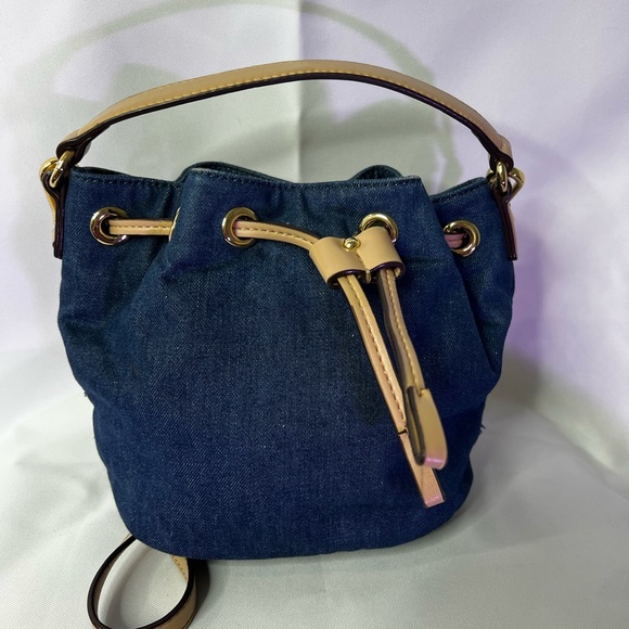 ꧁ Teenie Weenie Gold Bear Y2K Denim Bucket Bag ꧂ - Picture 3 of 4